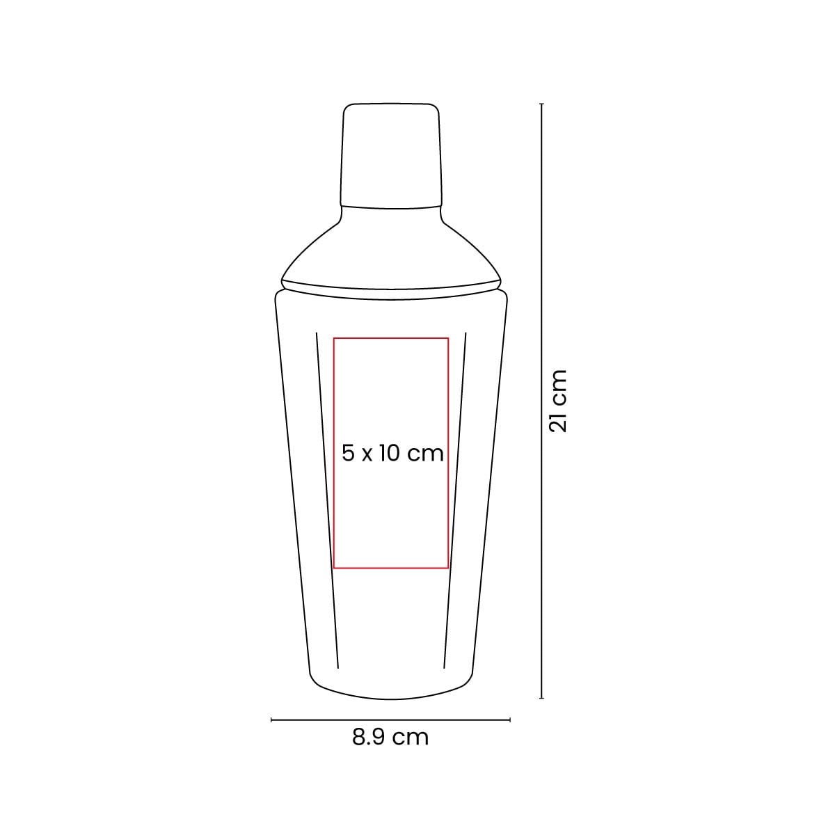 SHAKER ACERO 450ML ZAEEYA