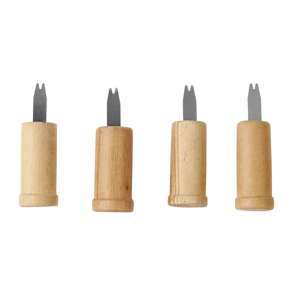 SET ACERO INOXIDABLE Y MADERA CAUCHO UTENSILIOS AACSVAL