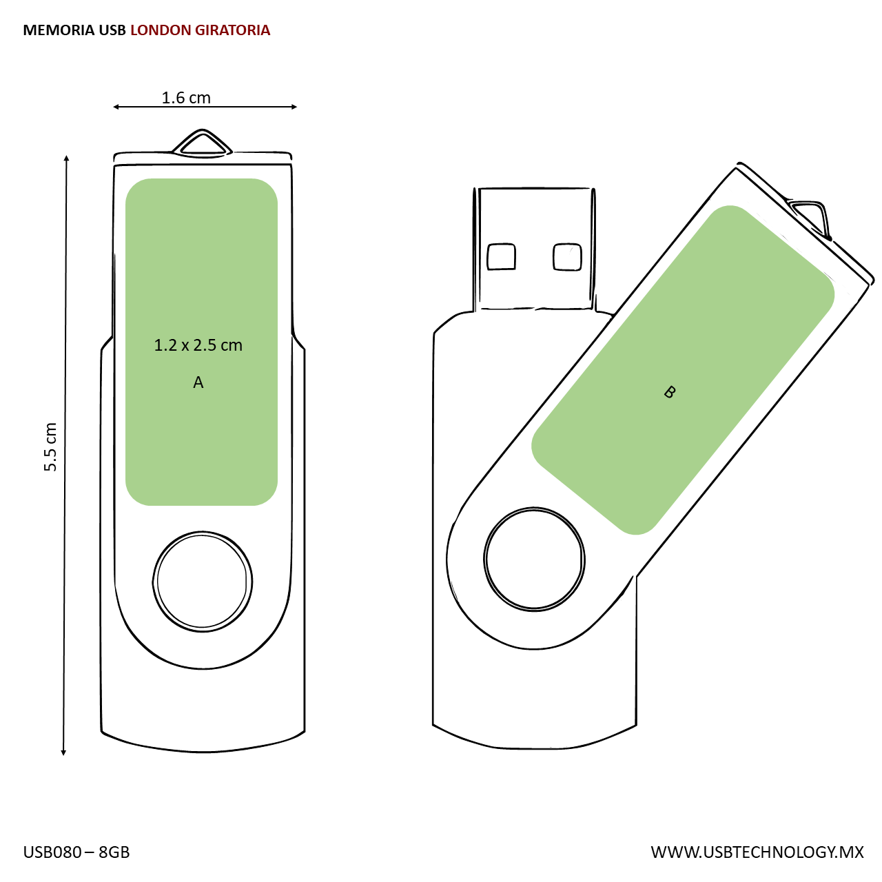 USB GIRATORIA 8GB LADIUS