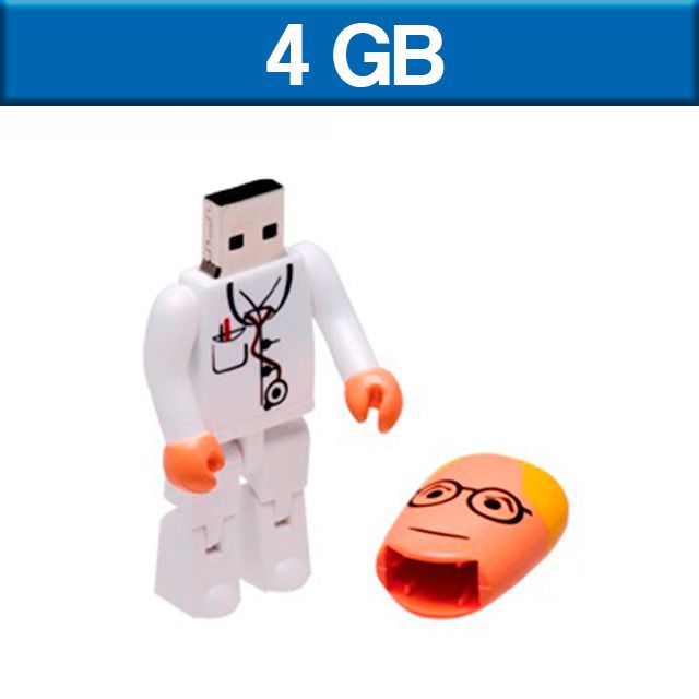 USB PLÁSTICO DOCTOR ARTICULADO 4GB LADLUX