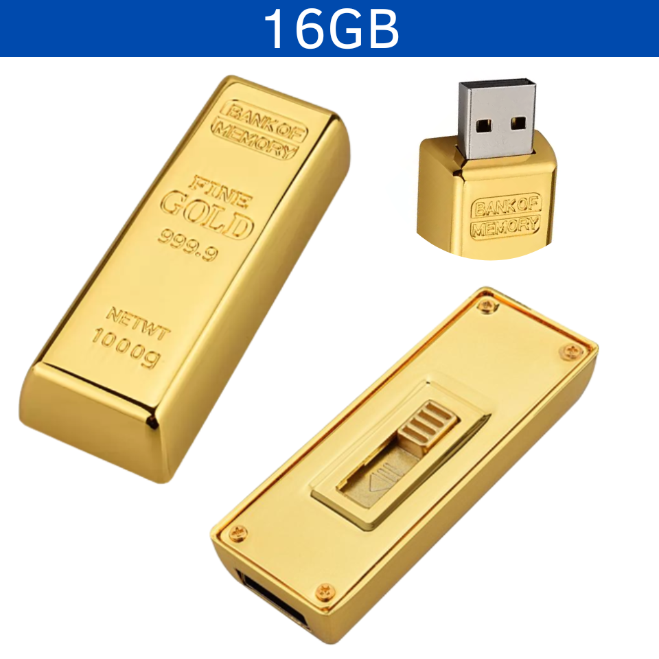 USB METAL LINGOTE ORO 16GB LAELGO