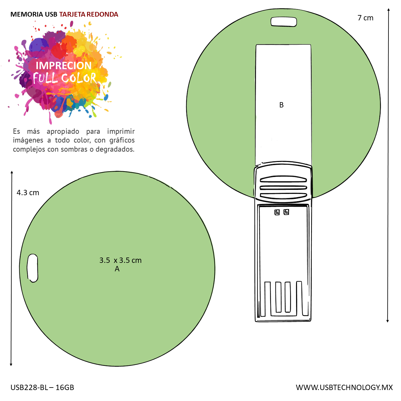 USB PLÁSTICO BOTÓN 16GB LAELUX