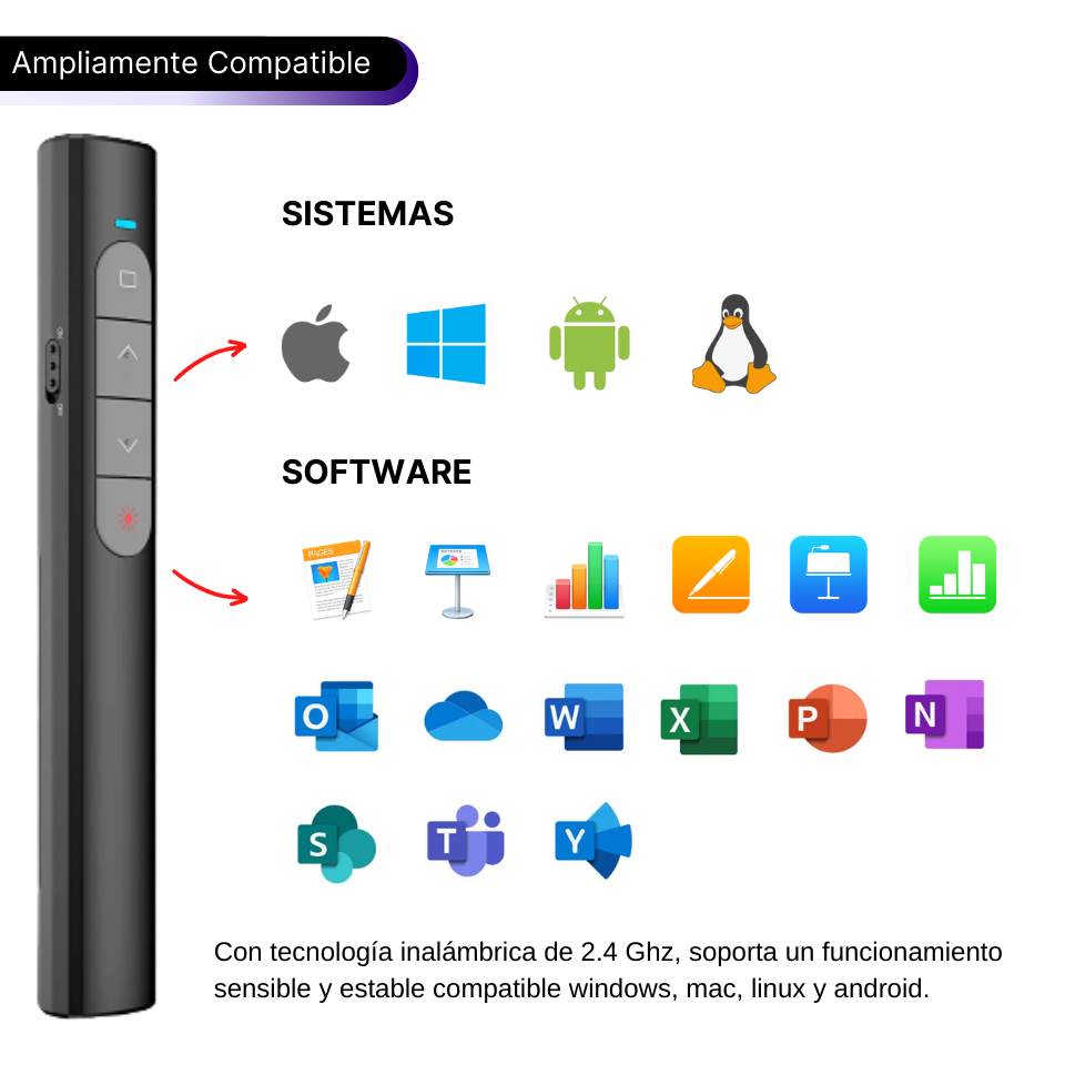PRESENTADOR INALÁMBRICO USB RECARGABLE MACLURV