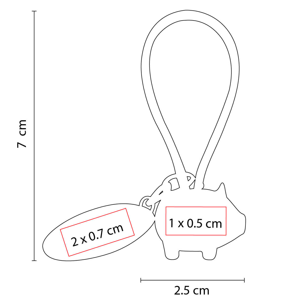 LLAVERO PUERQUITO CON PLACA