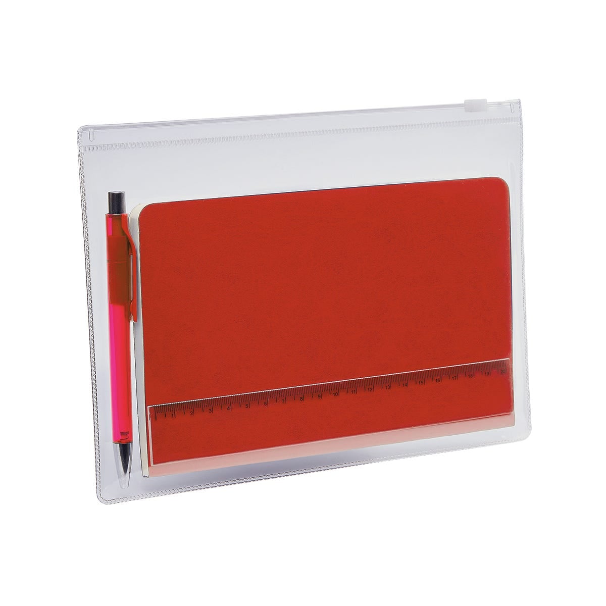 SET CURPIEL LIBRETA / PLÁSTICO BOLÍGRAFO / PVC BOLSA VAEVRA