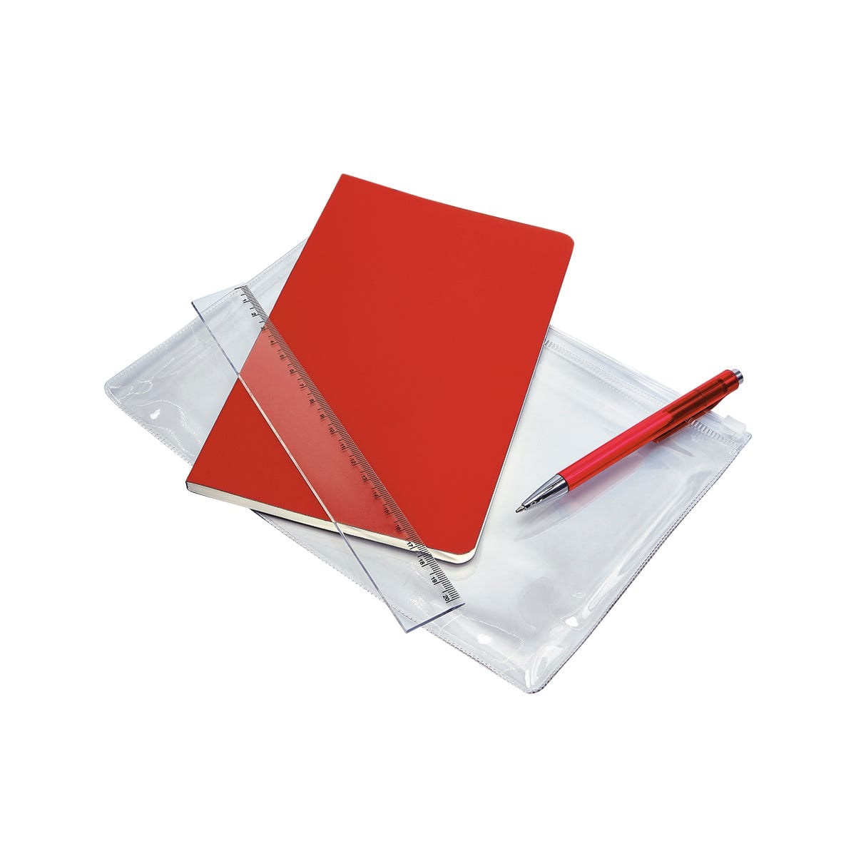 SET CURPIEL LIBRETA / PLÁSTICO BOLÍGRAFO / PVC BOLSA VAEVRA